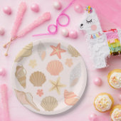 Pink Seashells Pattern Papieren Bordje (Feest)