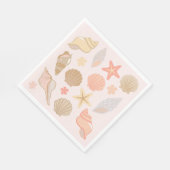Pink Seashells Pattern Servet (Hoek)