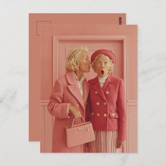 Pink Secrets and Surprised Style Briefkaart (Voorkant / Achterkant)