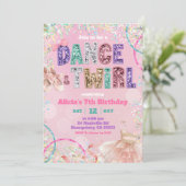 Pink Sequin ballet dance and twirl birthday Kaart (Staand voorkant)
