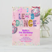 Pink Sequin Glitter Let's Dance Birthday Kaart (Staand voorkant)