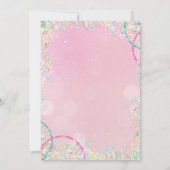 Pink Sequin Glitter Let's Disco Birthday Kaart (Achterkant)