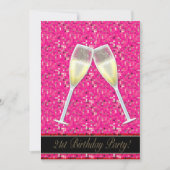 Pink Sequins 21ste verjaardag uitnodigingen (Voorkant)