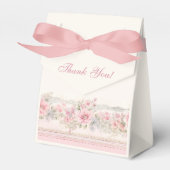 Pink Shabby Chic Floral Christian Baby Shower Bedankdoosjes (Voorkant Zijde)