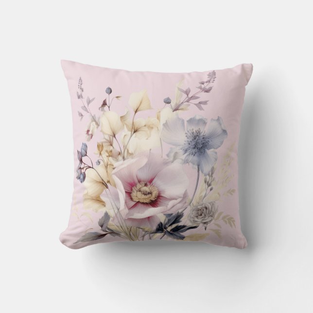 Pink Shabby Chic Vintage Throw Pillow Kussen (Voorkant)