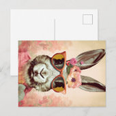 Pink Shades She-Bunny: een retro konijn in Groovy  Briefkaart (Voorkant / Achterkant)