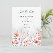 Pink Shades Spring-Inspired Rustic Boho Romantic Save The Date (Staand voorkant)