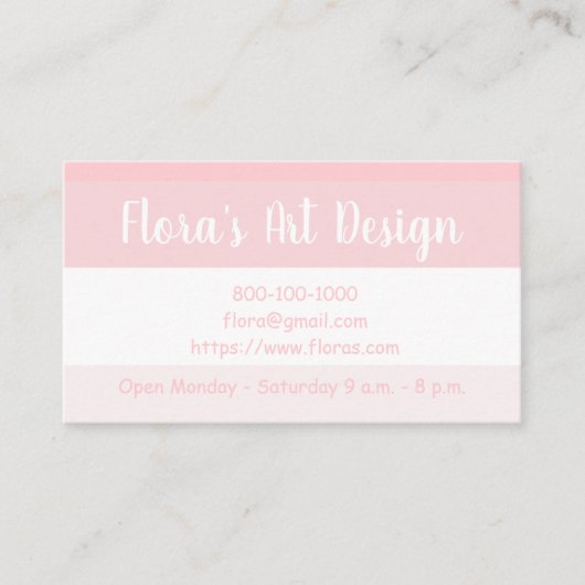 PINK SHADES Visitekaartje (Voorkant)
