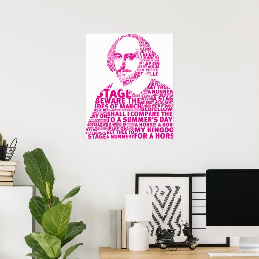 Pink Shakespeare tekstontwerp Poster (Thuiskantoor)