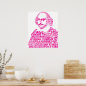 Pink Shakespeare tekstontwerp Poster (Keuken)