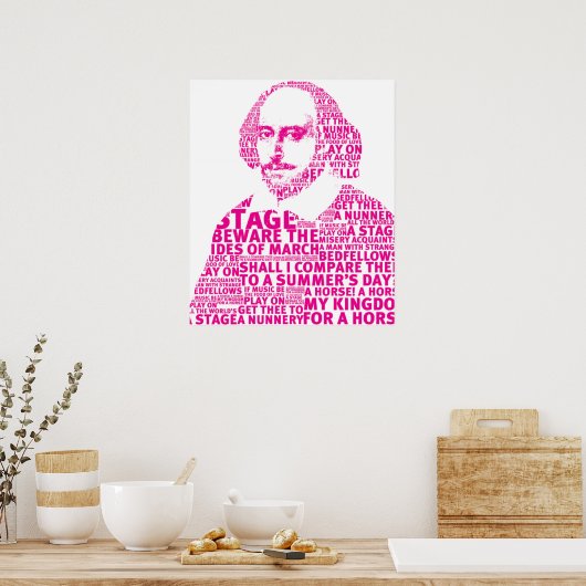 Pink Shakespeare tekstontwerp Poster (Keuken)