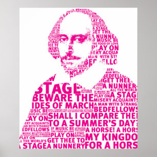 Pink Shakespeare tekstontwerp Poster