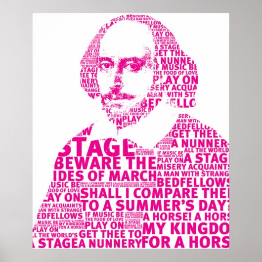 Pink Shakespeare tekstontwerp Poster (Voorkant)
