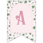 Pink Shamrock Happy Birthday Foto Vlaggetjes (Derde vlag)