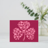 Pink Shamrock Skulls Briefkaart (Staand voorkant)