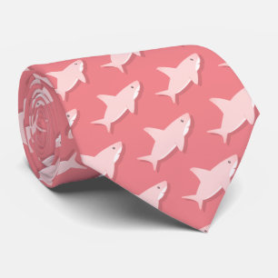 Pink Shark Cartoon Pattern Stropdas