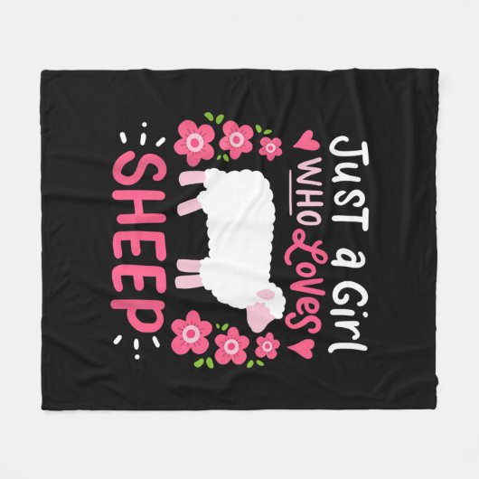 Pink Sheep Just A Girl Who Loves Sheep Gift Fleece Deken (Voorkant (Horizontaal))