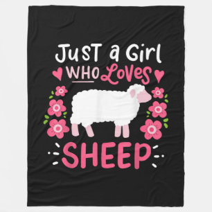 Pink Sheep Just A Girl Who Loves Sheep Gift Fleece Deken