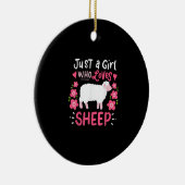 Pink Sheep Just A Girl Who Loves Sheep Gift Keramisch Ornament (Rechts)