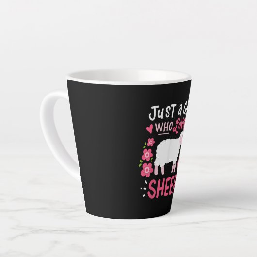 Pink Sheep Just A Girl Who Loves Sheep Gift Latte Mok (Linkerhoek)