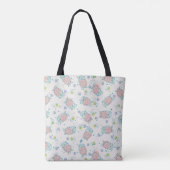 Pink Sheep with Flowers & Berries - Cute Pattern Tote Bag (Achterkant)