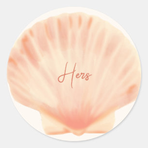 Pink Shell Beach bruiloft Ronde Sticker