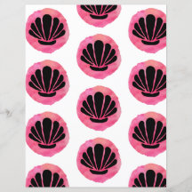 Pink Shell Pattern Scrapbook Paper
