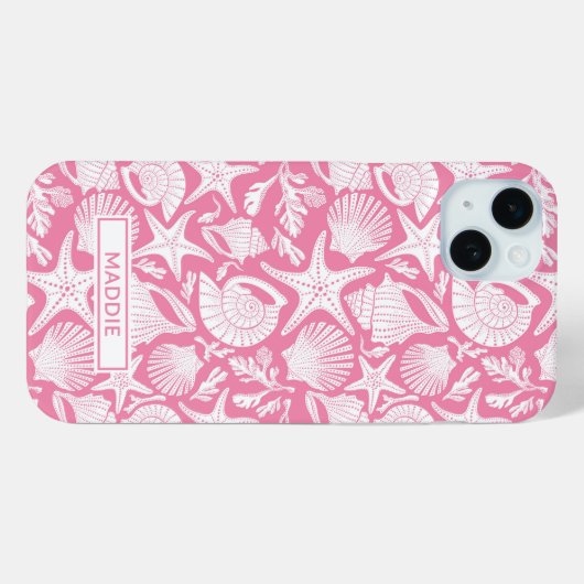 Pink Shells Personalized Case-Mate iPhone Case (Achterkant (horizontaal))