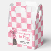 Pink She's Ready to Pop Baby Shower Bedankdoosjes (Geopend)