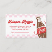 Pink She's Ready to Pop Baby Shower Diaper Raffle Informatiekaartje (Voorkant)