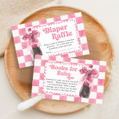 Pink She's Ready to Pop Baby Shower Diaper Raffle Informatiekaartje