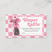 Pink She's Ready to Pop Baby Shower Diaper Raffle Informatiekaartje (Voorkant)