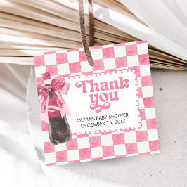 Pink She's Ready to Pop Baby Shower Favor Tags Bedankjes Labels