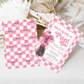 Pink She's Ready to Pop Baby Shower Invitation Kaart