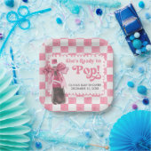 Pink She's Ready to Pop Baby Shower Papieren Bordje (Feest)