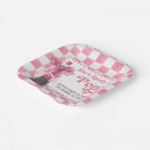 Pink She's Ready to Pop Baby Shower Papieren Bordje (Gebogen)