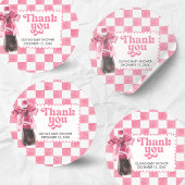 Pink She's Ready to Pop Baby Shower Ronde Sticker