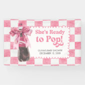 Pink She's Ready to Pop Baby Shower Spandoek (Horizontaal)