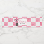 Pink She's Ready to Pop Baby Shower Waterfles Etiket (Enkel label)