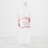 Pink She's Ready to Pop Baby Shower Waterfles Etiket (Voorkant)