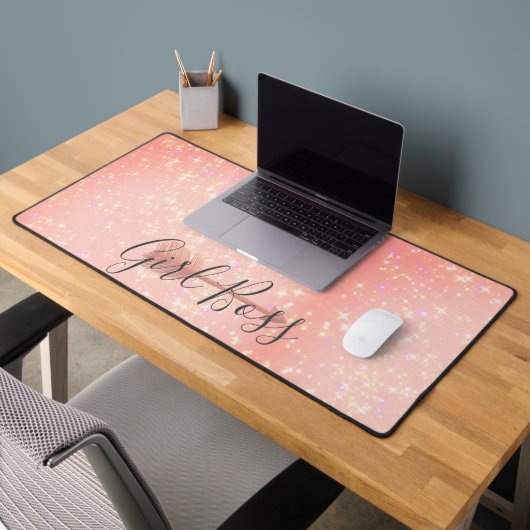 "Pink Shimmery Girl Boss Bureaumat (Kantoor 2)