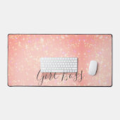 "Pink Shimmery Girl Boss Bureaumat (Keyboard & Muis)
