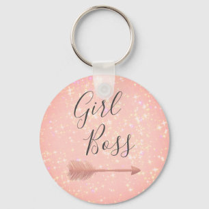 "Pink Shimmery Girl Boss Sleutelhanger
