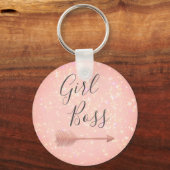 "Pink Shimmery Girl Boss Sleutelhanger (Voorkant)