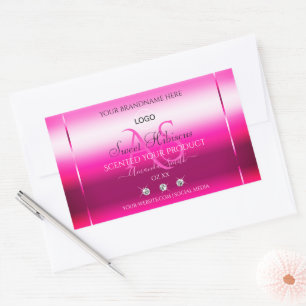 Pink Shimmery Product Label Diamonds Initialen Log