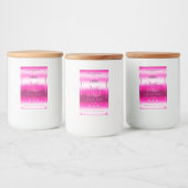 Pink Shimmery Product Label Diamonds Initialen Log Voedselcontainer Etiket (Flessen)