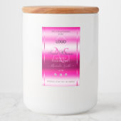 Pink Shimmery Product Label Diamonds Initialen Log Voedselcontainer Etiket (Voorkant)