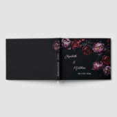Pink Shiny Flower Black | Wedding Gastenboek (Volledig)