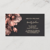 Pink Shiny Flowers Black Logo Visitekaartje (Achterkant)