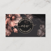 Pink Shiny Flowers Black Logo Visitekaartje (Voorkant)